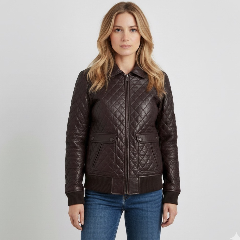 Corpus Black Lambskin Quilted Leather Jacket - Small